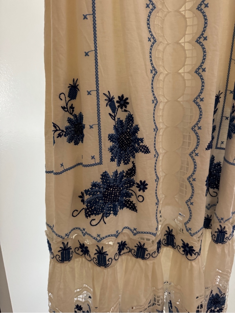 Farm Rio Embroidered Linen Blend Midi Dress - Picture 10 of 15